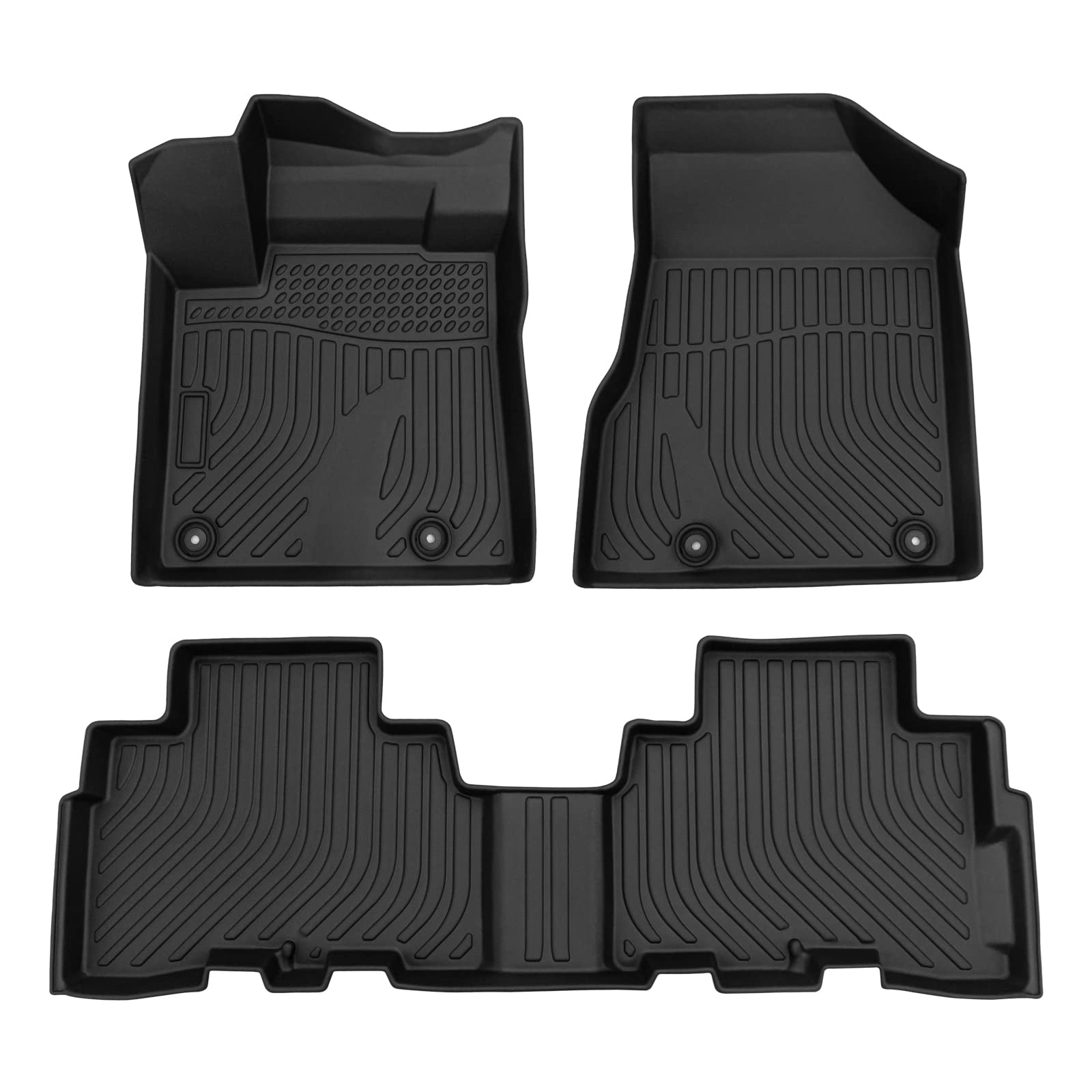 Floor Mats for 2013-2018 Toyota RAV4,All-Weather TPE Rubber Car Floor Mats Waterproof Odorless Anti-Slip 1st & 2nd Row Black
