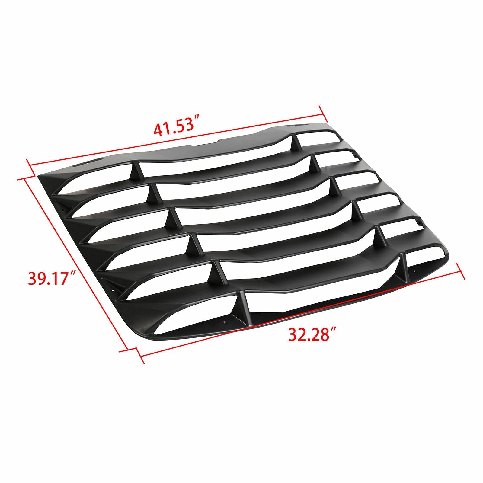 ECOTRIC Matte Black Rear Windshield Louvers Sun Shade Cover for 2003-2008 Nissan 350Z - ABS Material, Medium Size