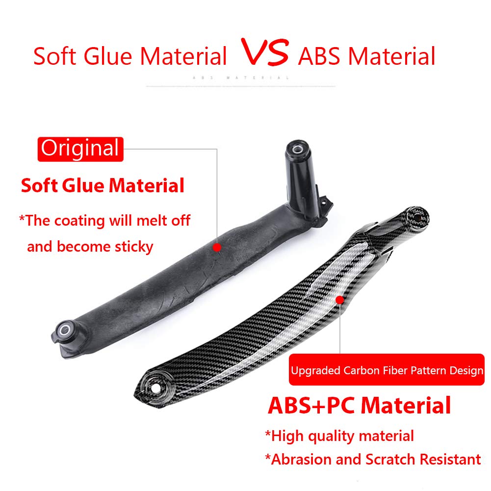 Jaronx For Bmw X5 E70/X6 E71 Door Handle,Carbon Fiber Pattern Door Pull Handle Replacement,Right Passenger Side Interior Door Pull Handle Trim For Bmw X5 2008-2013 And Bmw X6 2008-2014 (Right Side)