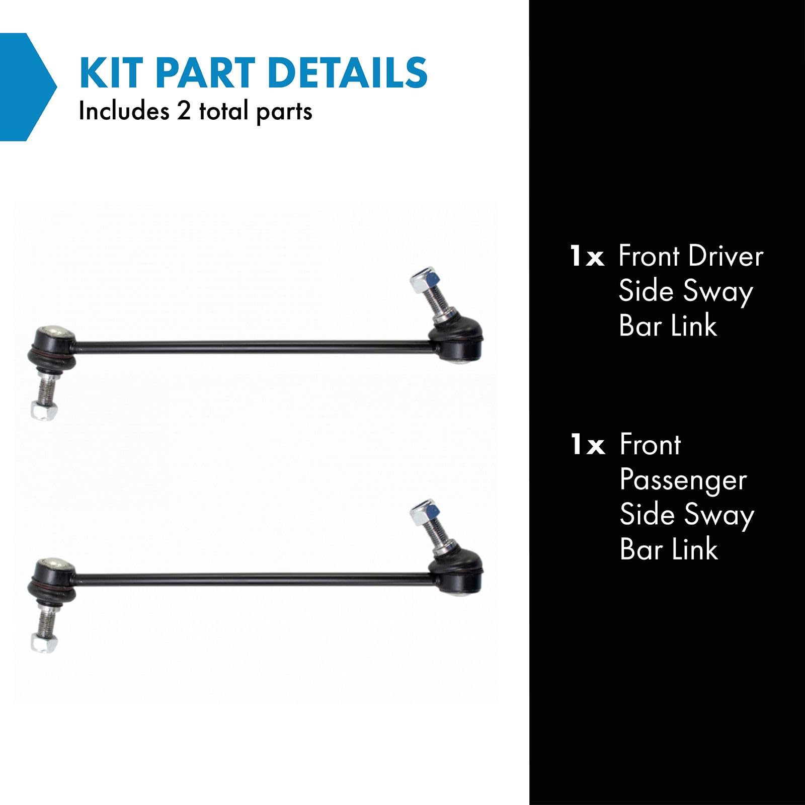 Trq 2Pc Front Sway Bar Stabilizer End Link Set Lh & Rh Sides For Bmw