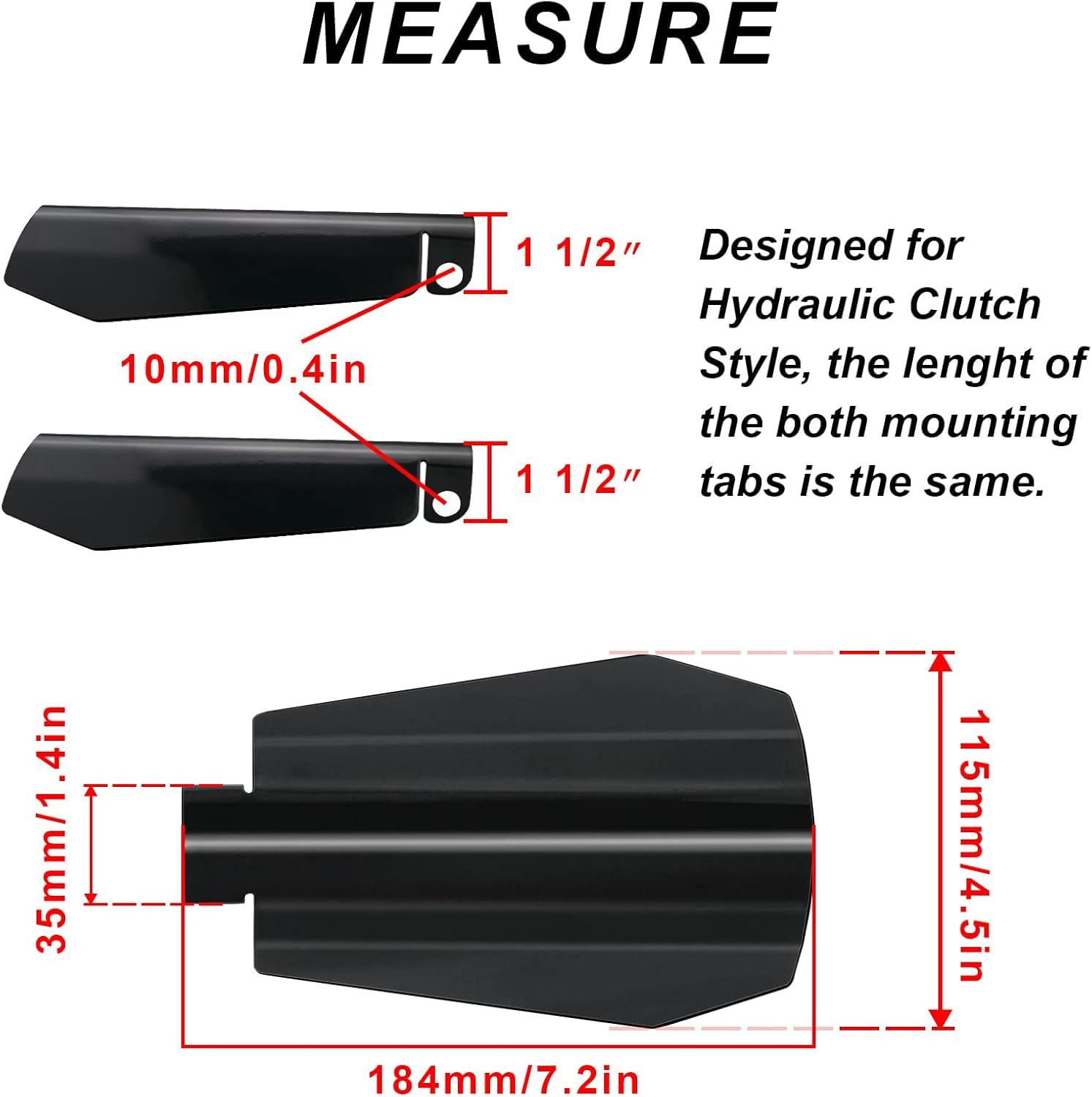 Starknightmt Motorcycle Handguards Black Coffin Cut Stainless Steel Hand Guards Compatible With Touring Models Street Glide Road King Road Glide Electra Glide 2014-2022 With Hydraulic Clutch (Large)