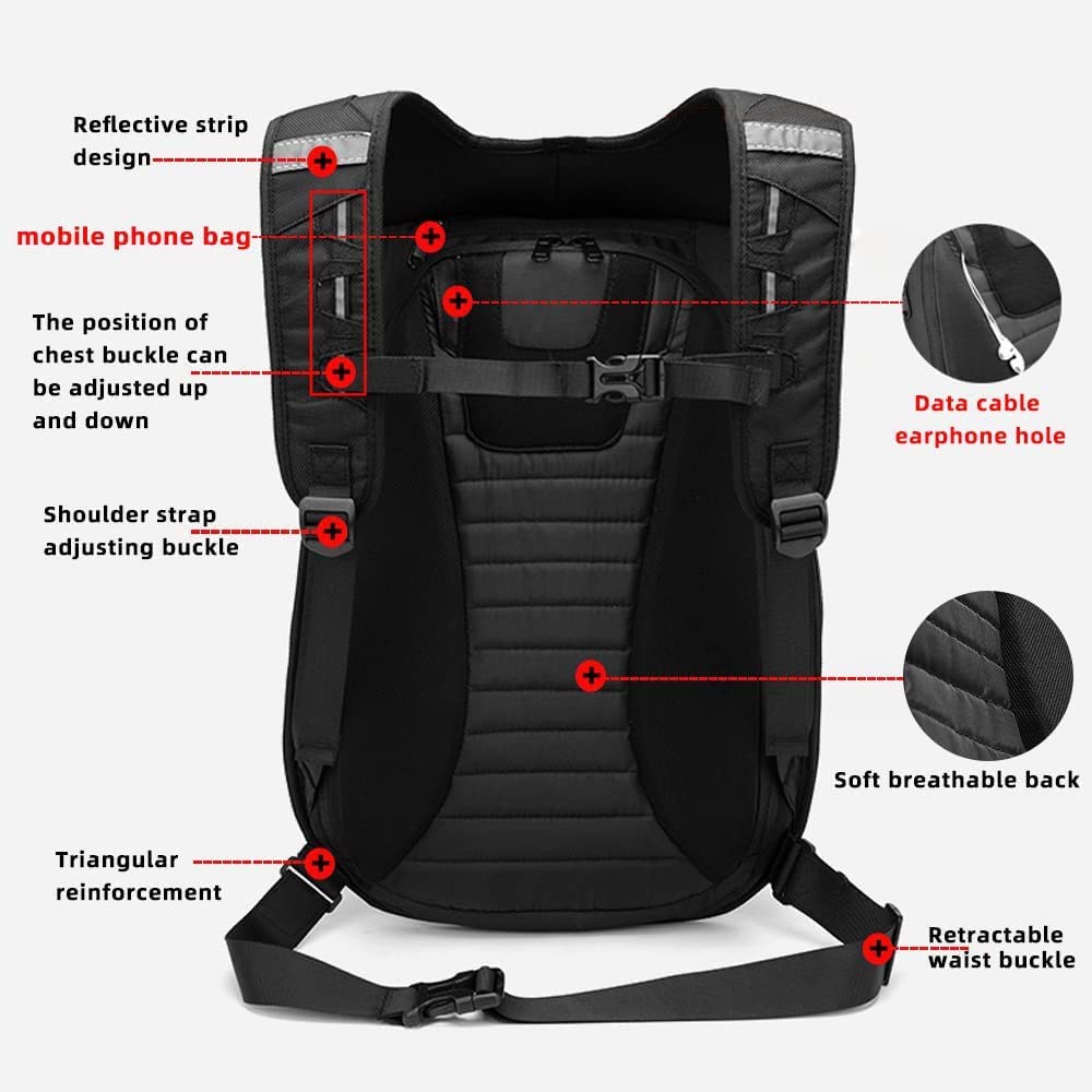 Motorcycle Backpack Waterproof Hard Shell Helmet Backpack Carbon Fiber Riding Backpack For Men Motorcycle Accessories