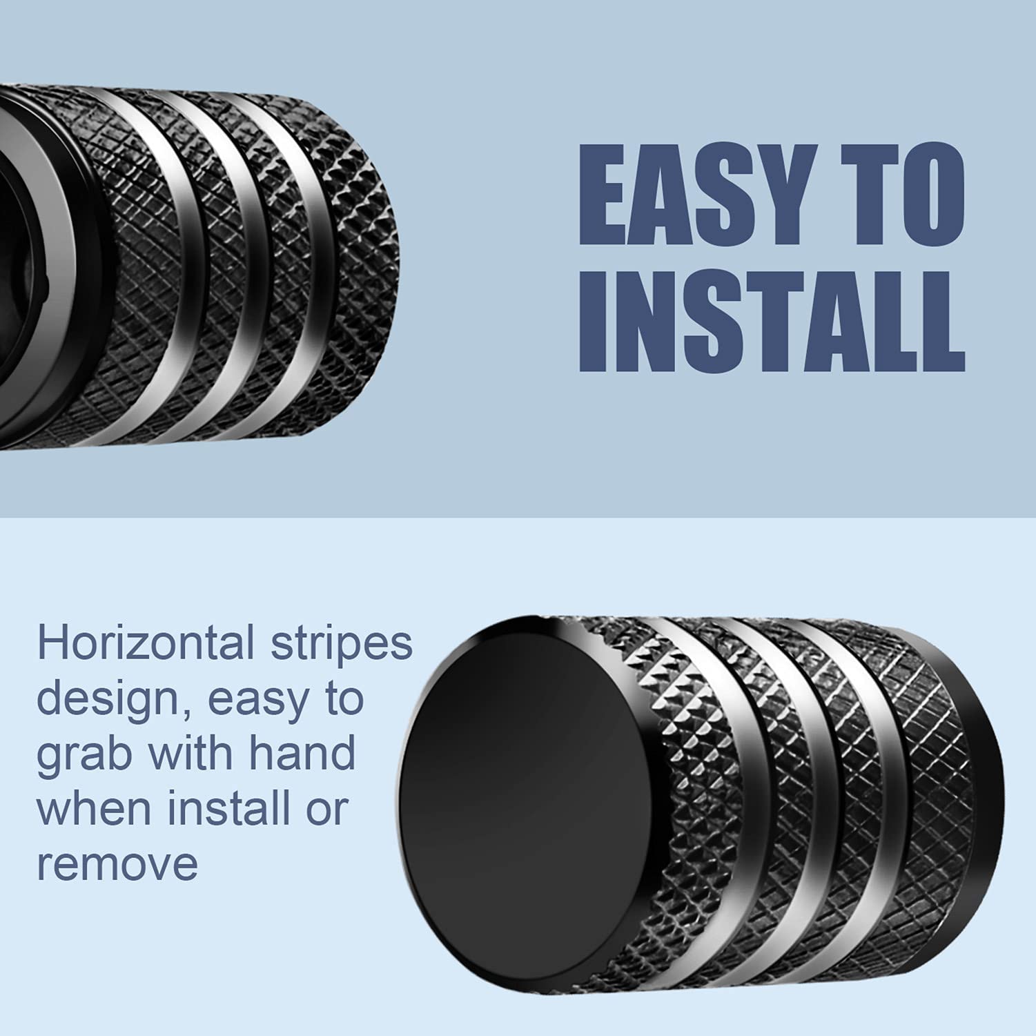 Tire Valve Stem Cap Cover - (5 Pack) Tire Air Caps Metal With Plastic Liner Corrosion Resistant Leak-Proof For Car Truck Motorcycle Suv And Bike Black