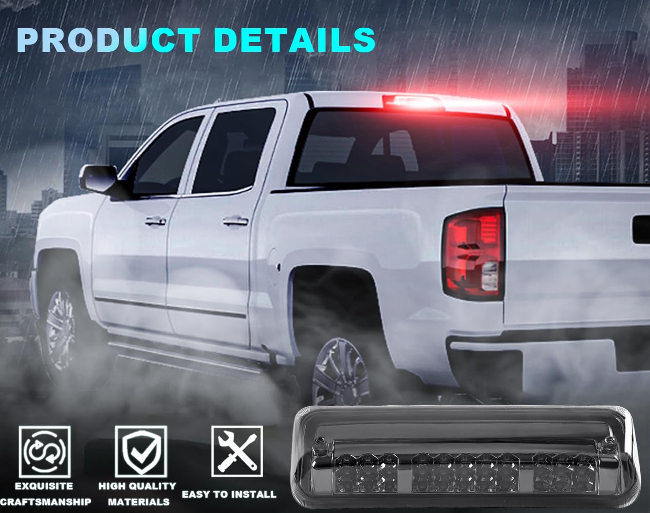 Pit66 Led 3Rd Brake Light, Compatible With 04-08 Ford F-150 Lobo/Fit 07-10 Ford Explorer Sport Trac/Fit 06-08 Lincoln Mark Lt Hi