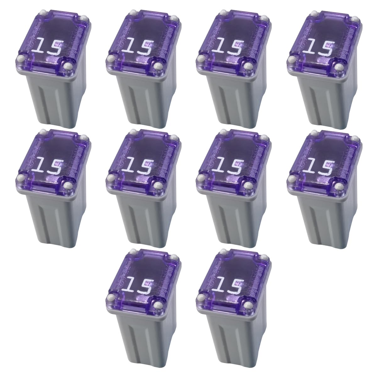 10PCS 15 Amp Car Micro Cartridge Fuses - Slow Blow FMM Mcase Type, Automotive Low Profile Mini Box Shaped Fuse for Cars, Trucks 