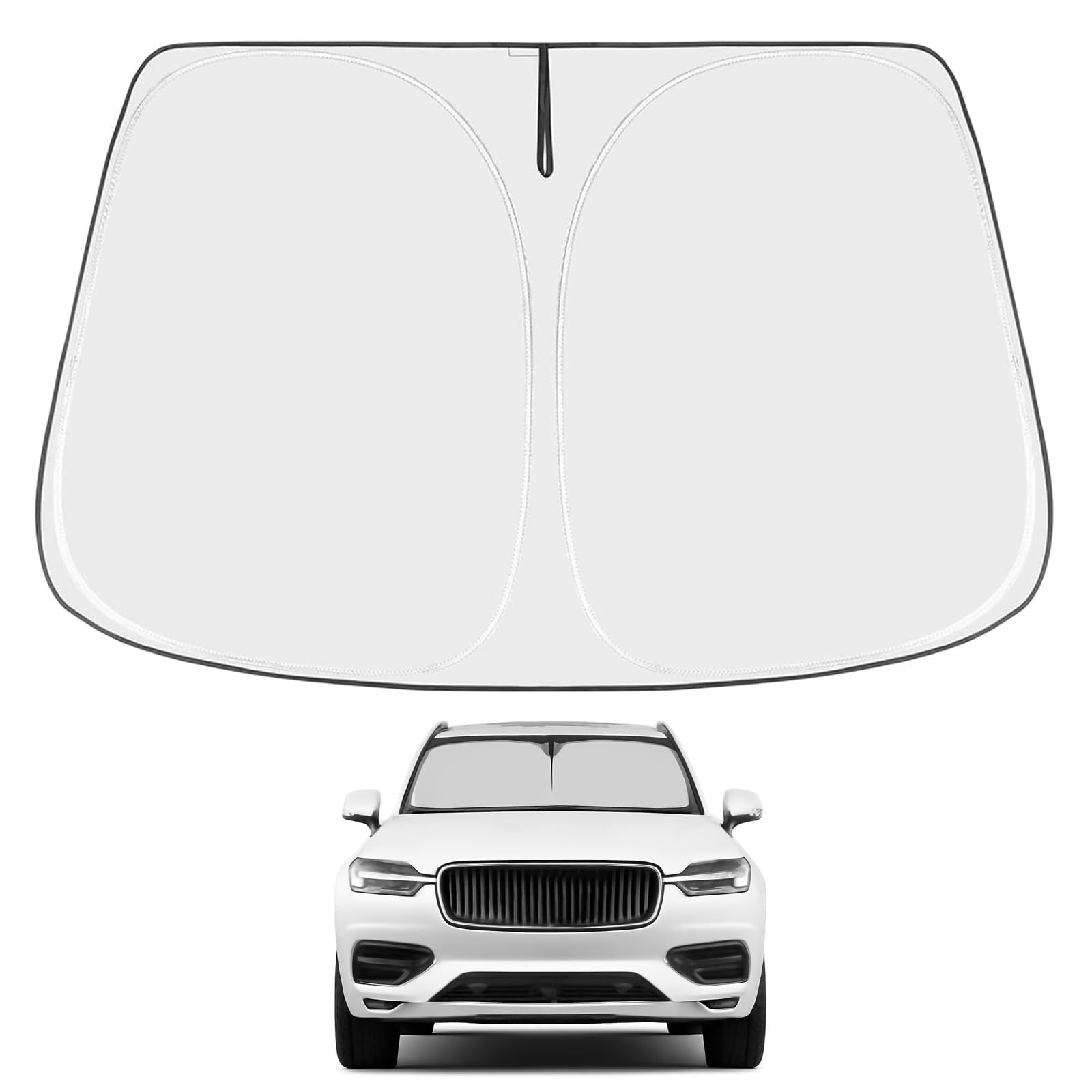 Proadsy 2025 Upgrade Windshield Sun Shade Custom Fit Volvo Xc90 2016-2024 2025 4-Layer Foldable Front Sunshade Protector Sun Vis