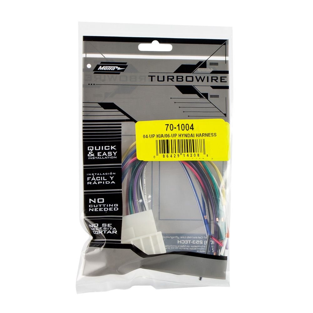 Metra Electronics 70-1004 Radio Wiring Harness for 04-Up Kia/06-Up Hyndai, multi colored, Standard Packaging, 7.5 x 4.5 x 0.75 i