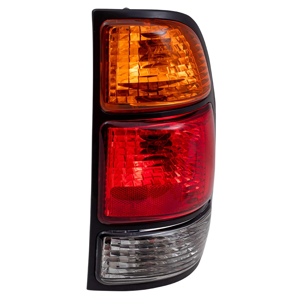 Brock Replacement Driver And Passenger Taillights Tail Lamps With Amber-Red-Clear Lens Compatible With 2000-2006 Tundra Pickup T