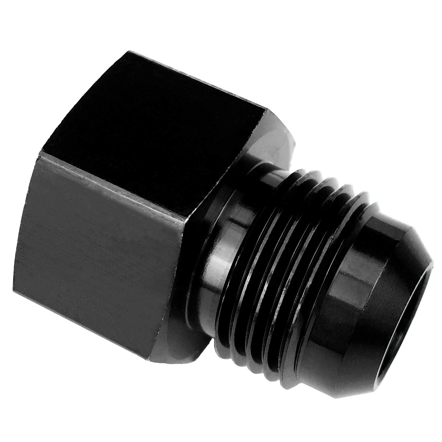 10AN Female to 8AN Male Flare Reducing Hose Union Fittings Aluminum AN10 to AN8 Reducer Fuel Oil Line Adapter Black