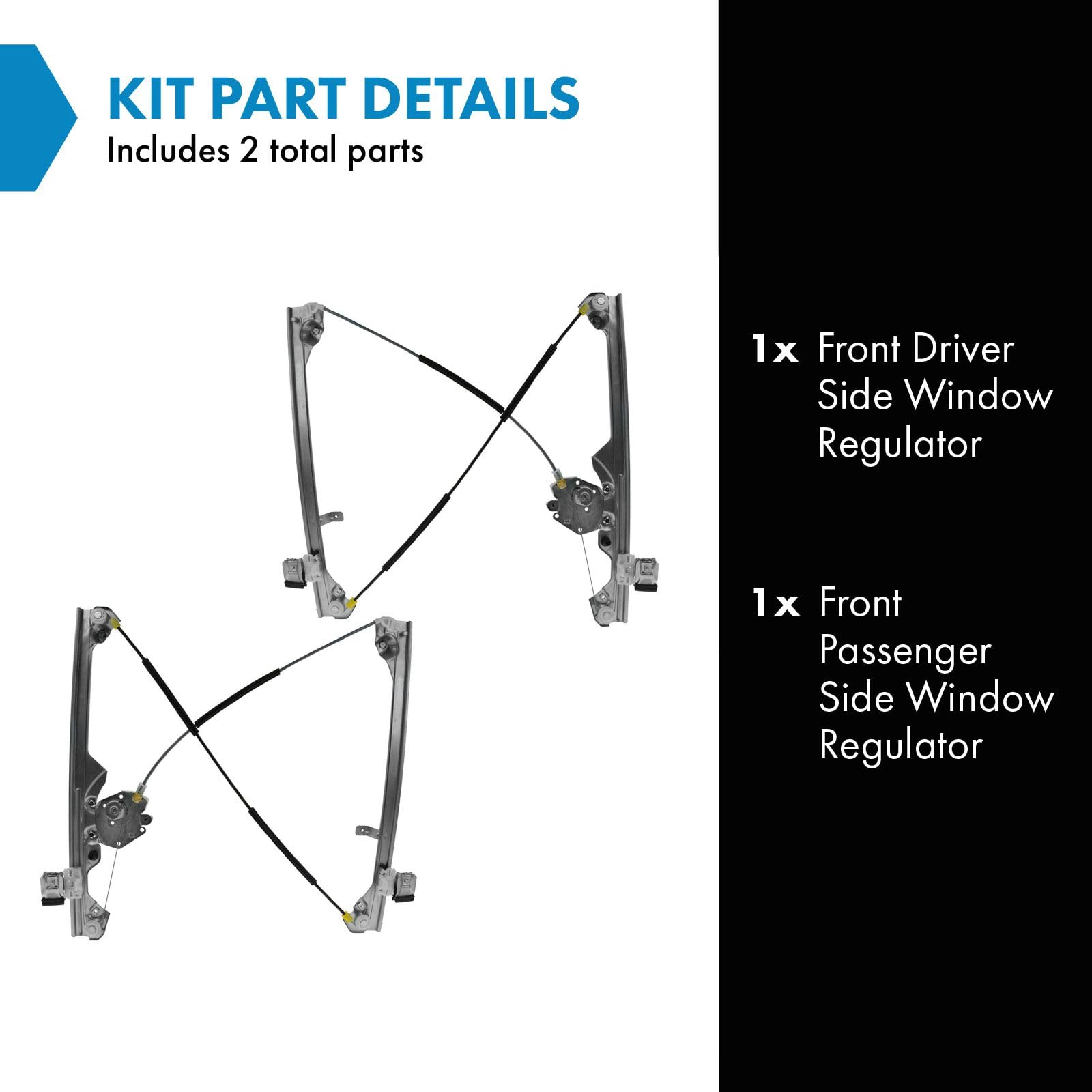 Trq Front Manual Window Regulator Set Compatible With 99-07 Chevrolet Gmc