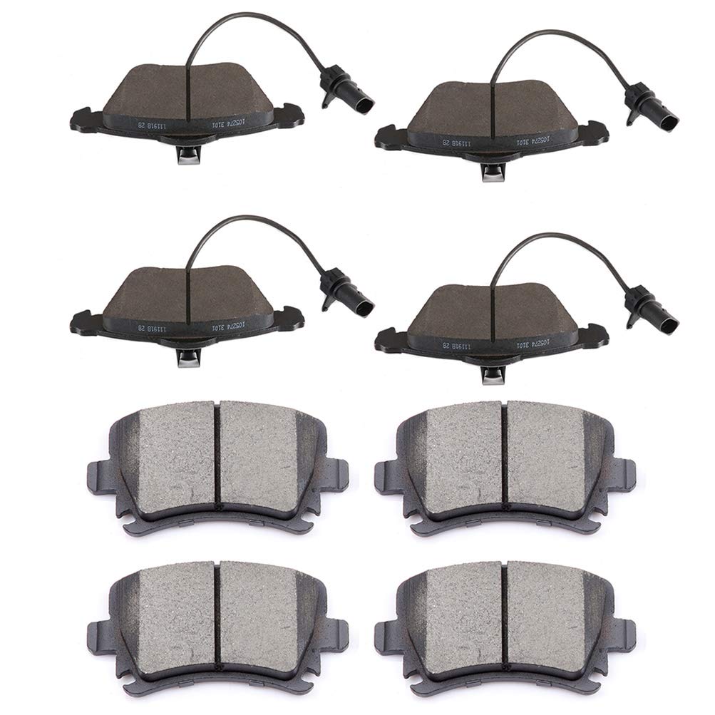 Ceramic Brake Pads Kits,Scitoo 8Pcs Brakes Pads Set Fit For Audi A3,A4,A4 Quattro,A6,A6 Quattro,For Vw Cc,For Eos,For Golf,For G