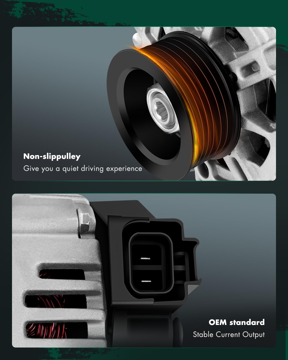 SCITOO Alternator Fits for Nissan for Maxima 2004 2005 2006 2007 2008 V6 3.5L- 12V 120Amp CW 6-Groove Pulley, Replace OE 11017