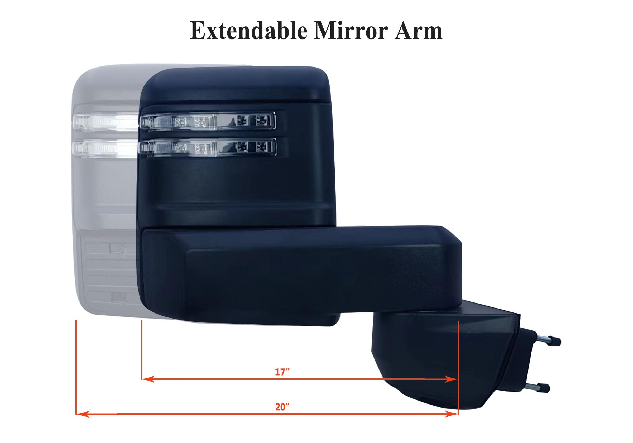 Passenger Right Side Door Towing Mirror Power and Heated with Signal Light and BLIS Black Back Cover For Chevrolet Silverado GMC