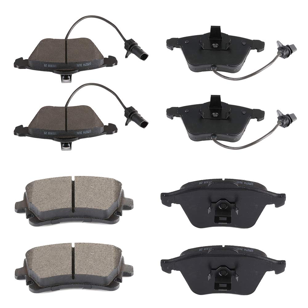 Cciyu D1111 D1018 Front Rear Ceramic Brake Pads Kits 8Pcs Fit For 2005-2011 For Audi A6 Quattro, 2004-2009 For Audi S4