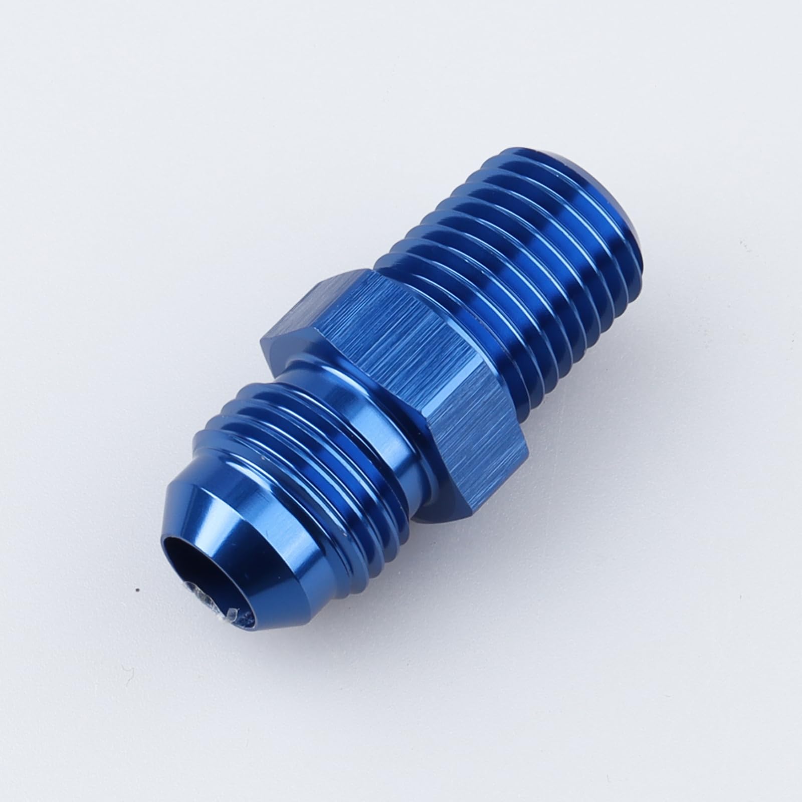 Ac Performance Male 1/4'' Npt To -6 An Flare Adapter Straight Aluminum Blue