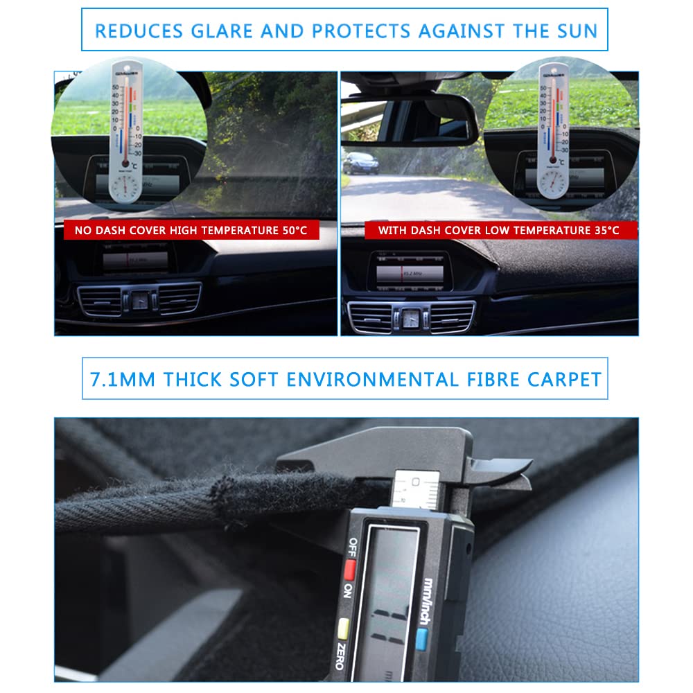 HanLanKa Dashboard Cover Dash Cover Mat Pad Compatible with 2002-2005 Dodge Ram 1500,2003-2005 Ram 2500/3500(Ram 02-05, Black)