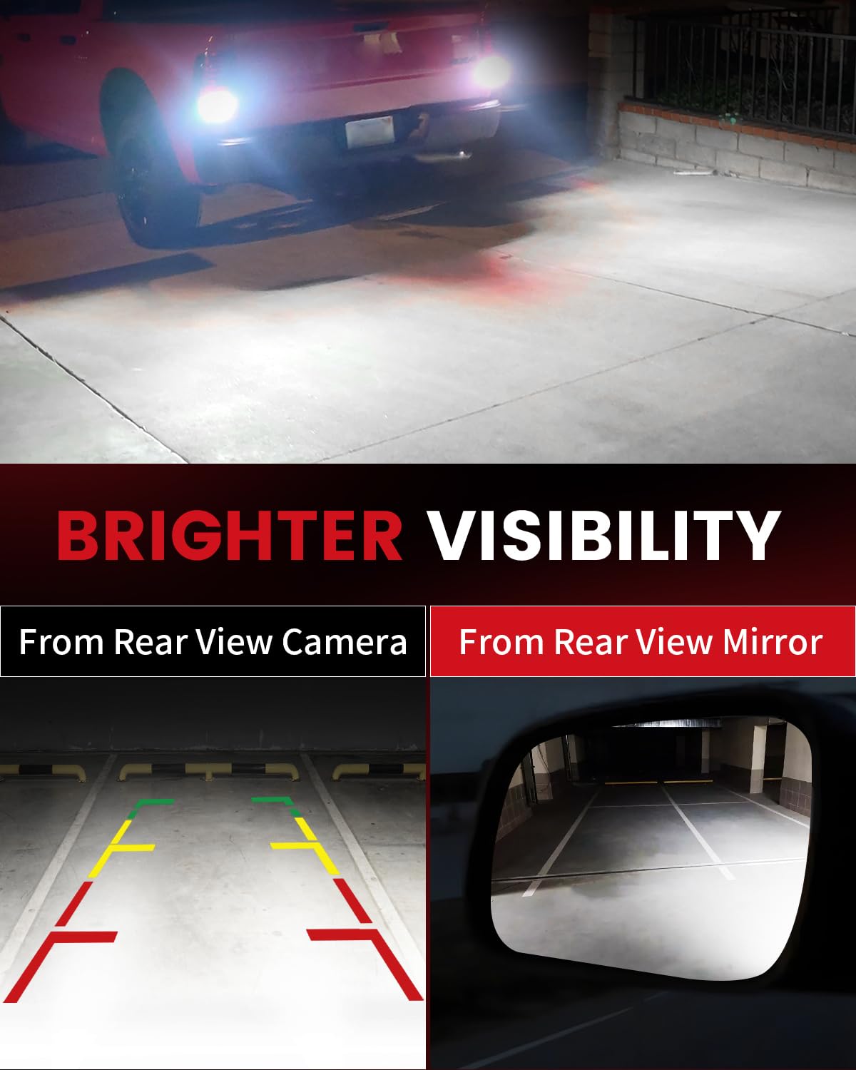 Lasfit L2 3157 Led Reverse Light Bulbs, 6000K White Backup Light, 2025 Upgrade Halogen Replacement For 3156 3057 4157 3047 4057