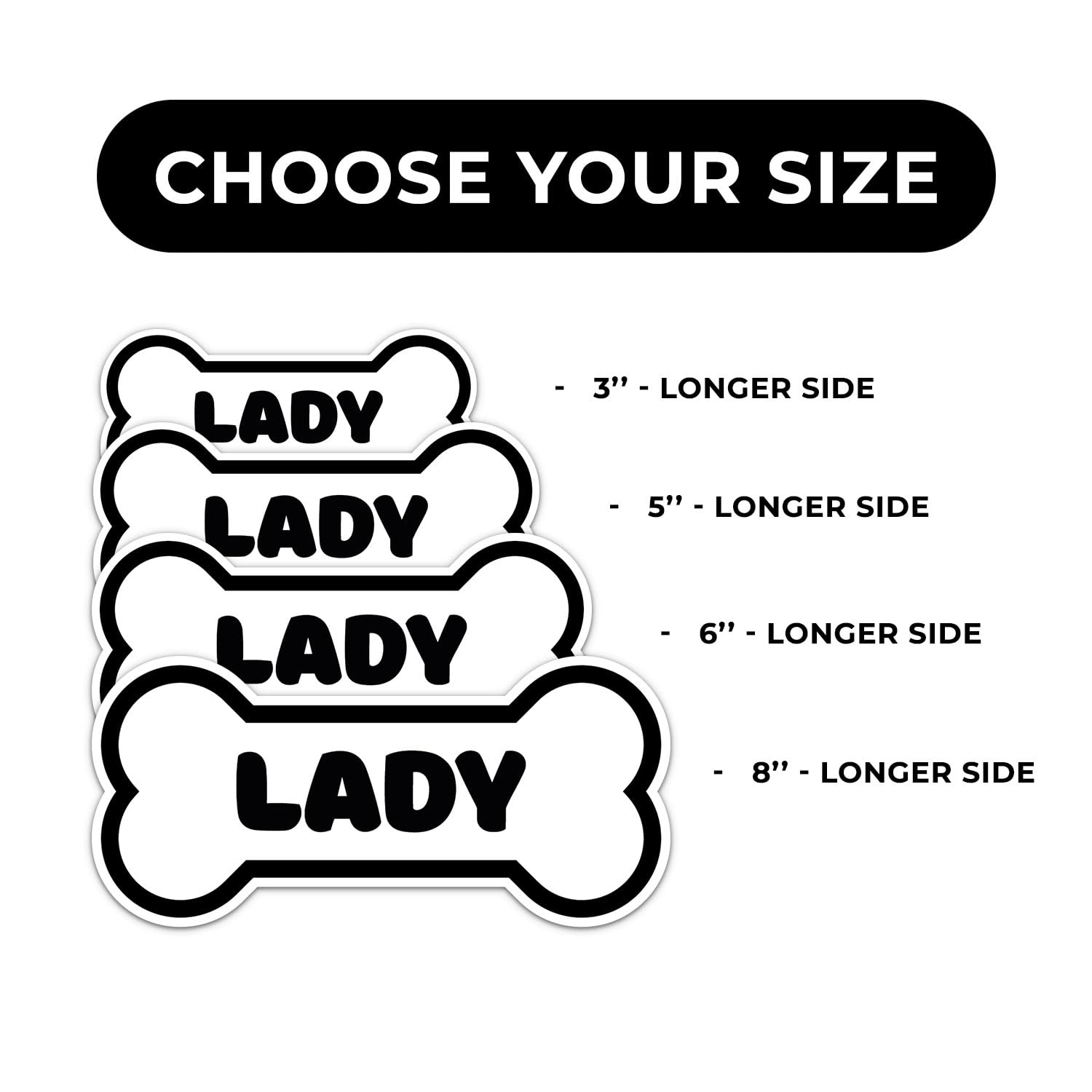 Lady Dog Name Sticker - Waterproof Vinyl Decal For Car Bumper, Laptop, Water Bottle, Wall, And Window, Size - 8'' Longer Side