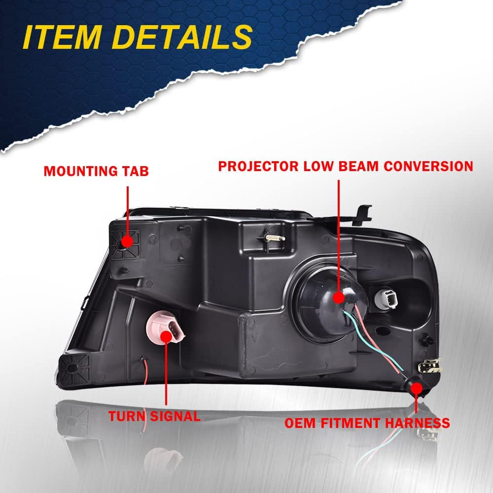 G-Plus Led Drl Headlights, Compatible With 2004-2008 Ford F150, Compatible With 06-08 Lincoln Mark Lt(Not Fit For 04 F150 Herita