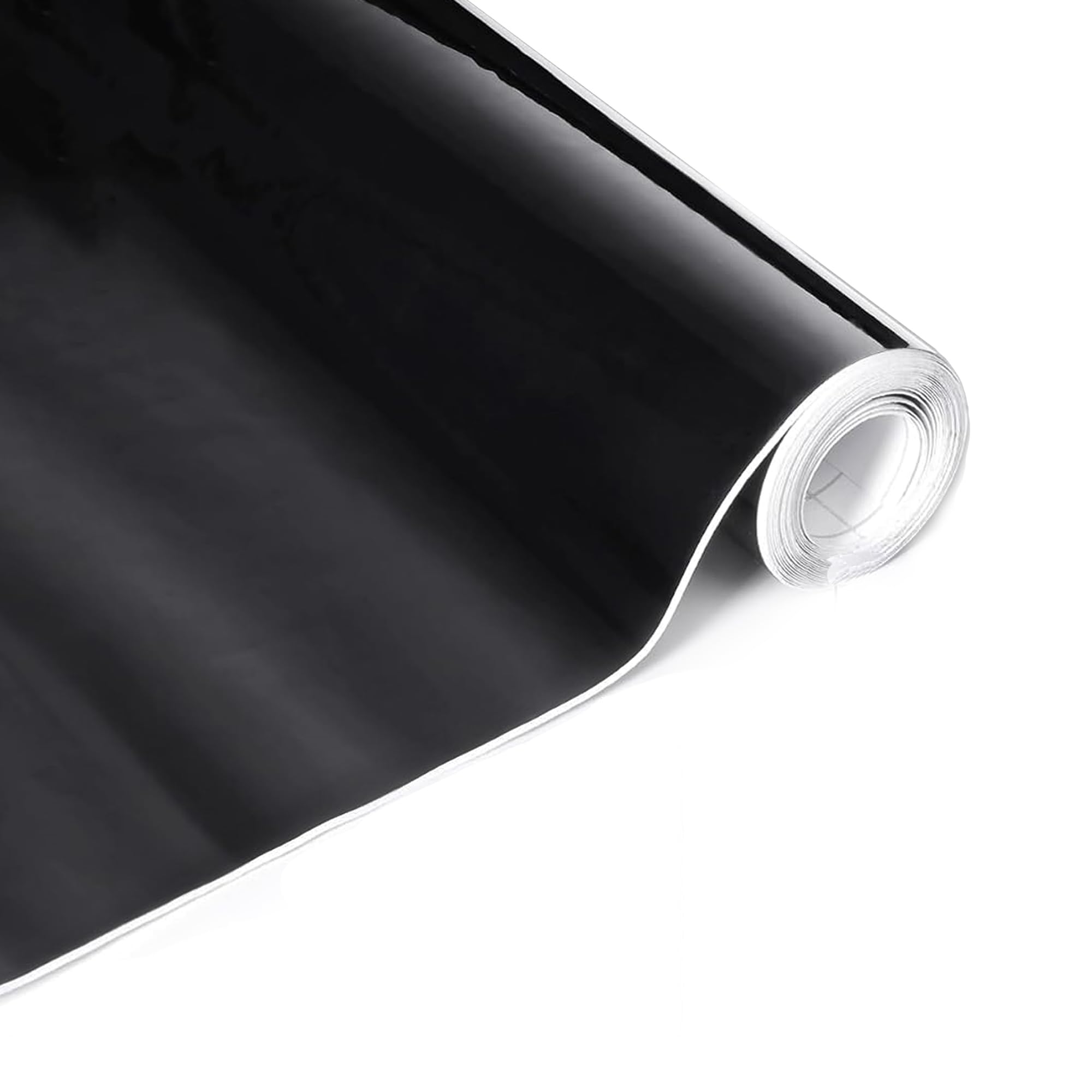 Lypumso High Gloss Black Car Vinyl Wrap Roll 1Ft X 10Ft Featuring Bubble Free Air-Release Technology Self Adhesive Car Wrap Film