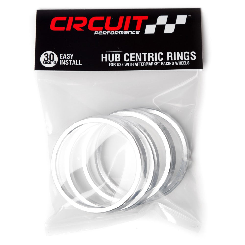 Circuit Performance 73.1Mm Od To 65.1Mm Id Silver Aluminum Hub Centric Rings