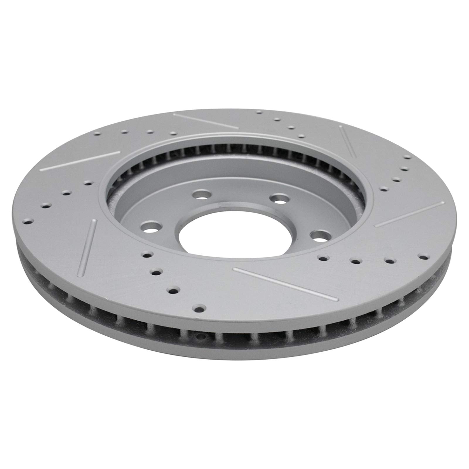 Trq Front Performance Brake Rotors Set Premium G-Coated Cross Drilled & Slotted Compatible With 2003-2006 Ford Expedition Lincol