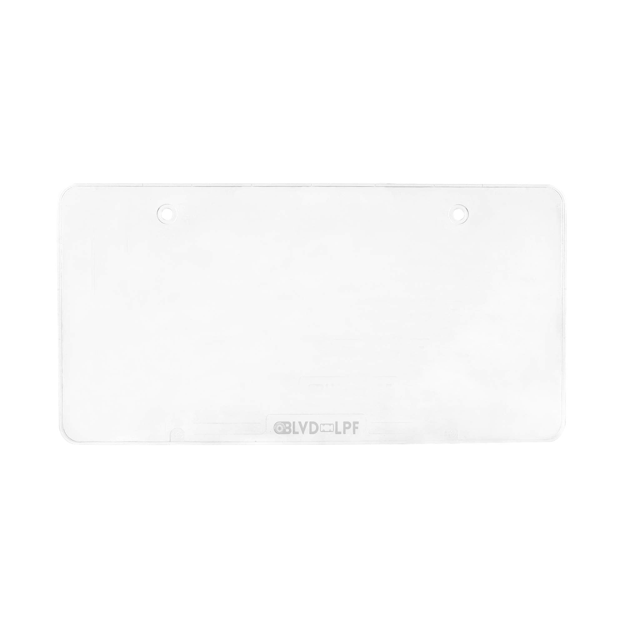Car License Plates Shields 2 Pack Clear Flat Design Novelty Universal Plate Covers, Unbreakable Frame Covers To Protect Front Back License Plates 2 Holes Patented