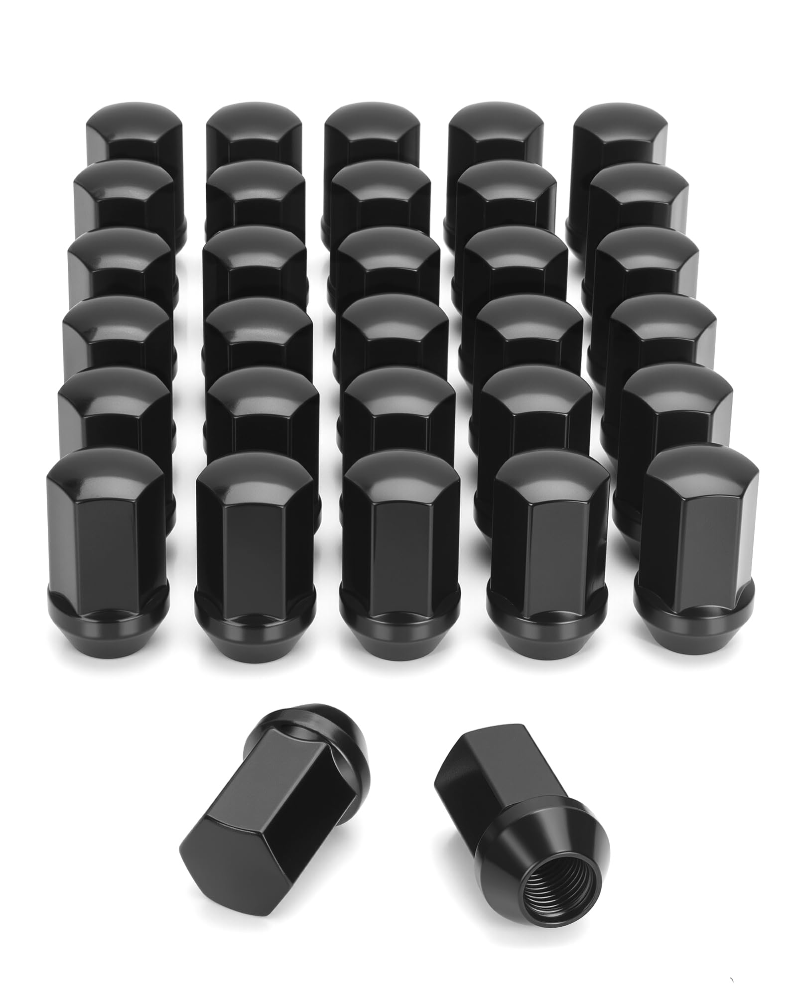 32pcs 14x1.5 OEM Lug Nuts for Chevy Silverado GMC Sierra 2500 3500,14mmx1.5 Black One-Piece Wheel LugNuts 1.75 H 7/8 Hex Replace