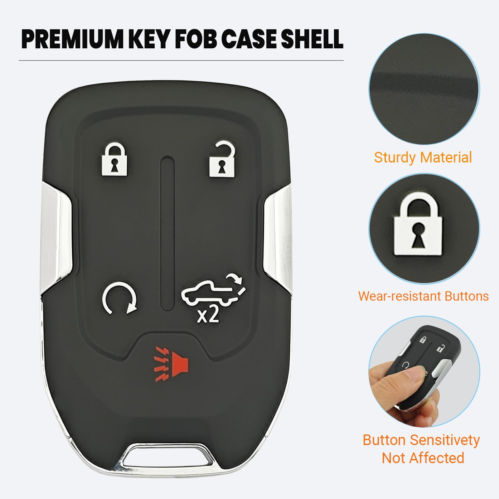 Smart Key Fob Cover Case Shell Fit For 2022 2021 2020 2019 Chevy Silverado And Gmc Sierra 1500 2500Hd 3500Hd Keyless Entry Remot