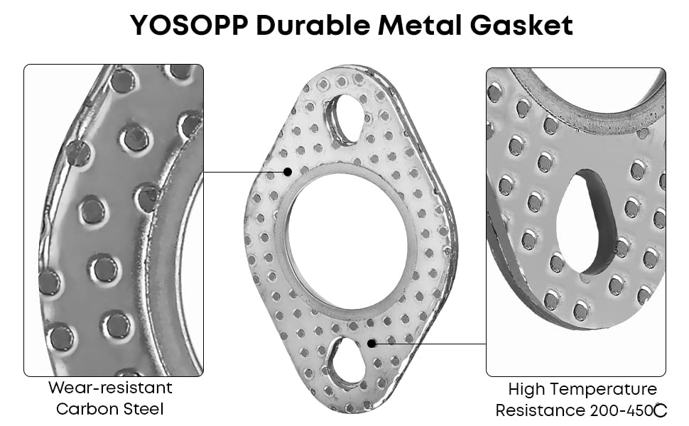 YOSOPP GY6 Exhaust Gasket - 50cc 70cc 90cc 110cc 125cc 150cc Scooters ATVs - GMB139 Engine Moped Quad - Dune Buggy Go Karts - Ta