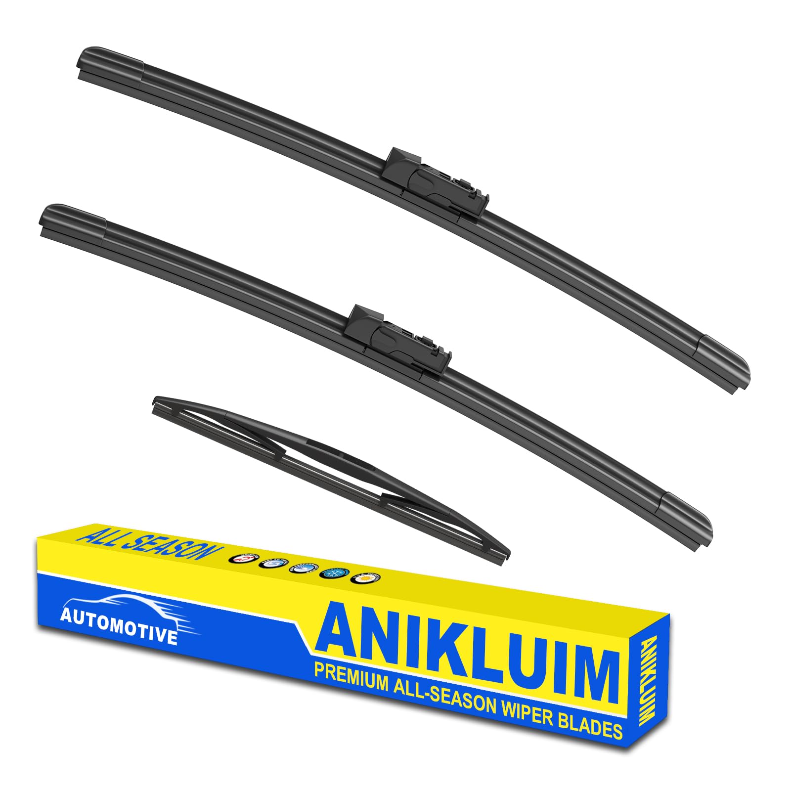 Anikluim 26''+16'' Wiper Blades With 12'' Rear Wiper Blade Set Replacement For 2018-2023 Impreza Crosstrek Windshield Wipers Ori