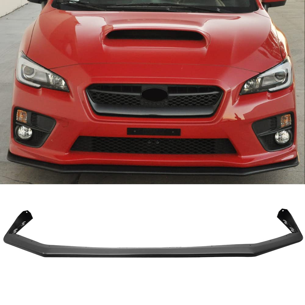 Front Bumper Lip Compatible With 2015-2017 Subaru WRX STI, V-Limited Style Black PP Front Lip Finisher Under Chin Spoiler Add On