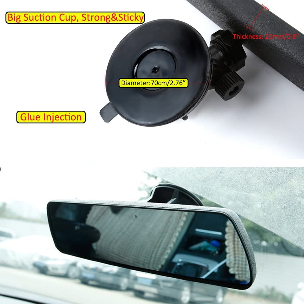 Car Rear View Mirror 9.8 Day/Night Rearview Mirror, Universal Anti-Glare Truck Mirror Interior Suction Cup Wide View Mirror - De