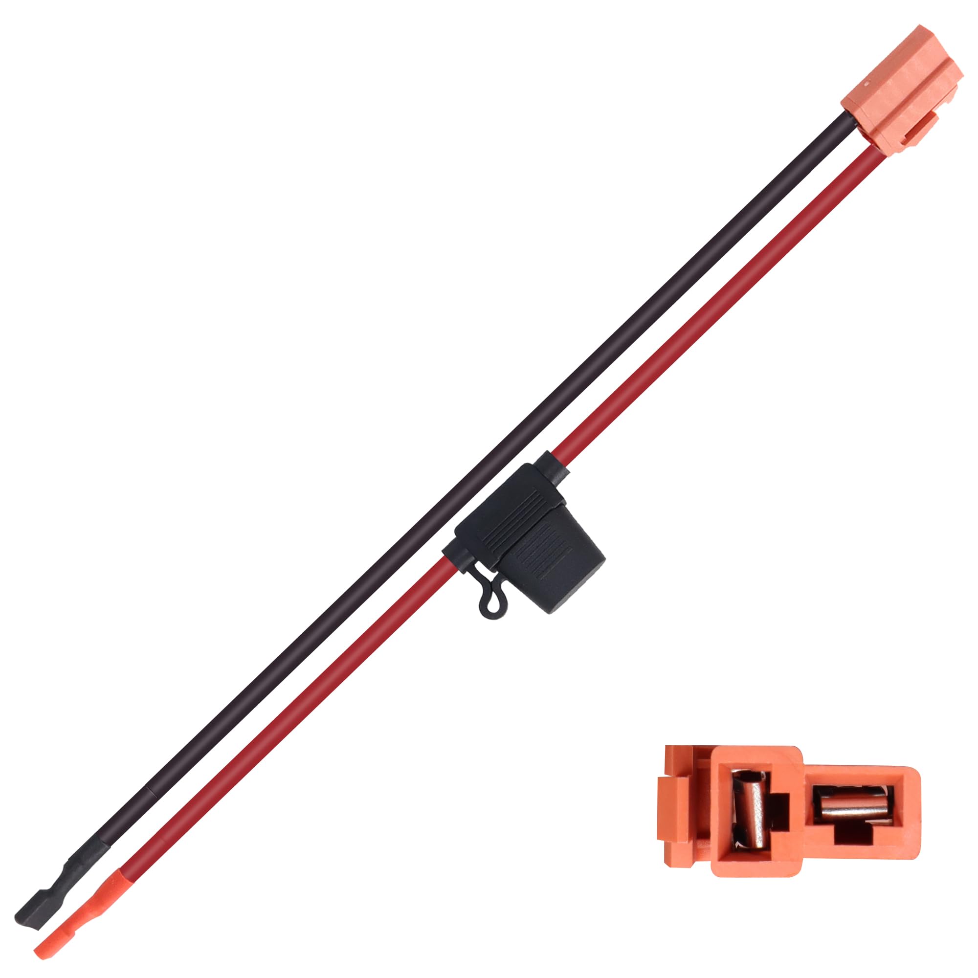 HiSport 12 Gauge Wire Harness Connector SLA Battery Compatible with 12-Volt Ride On Vehicle with red 2 pins Connector 40A Replac