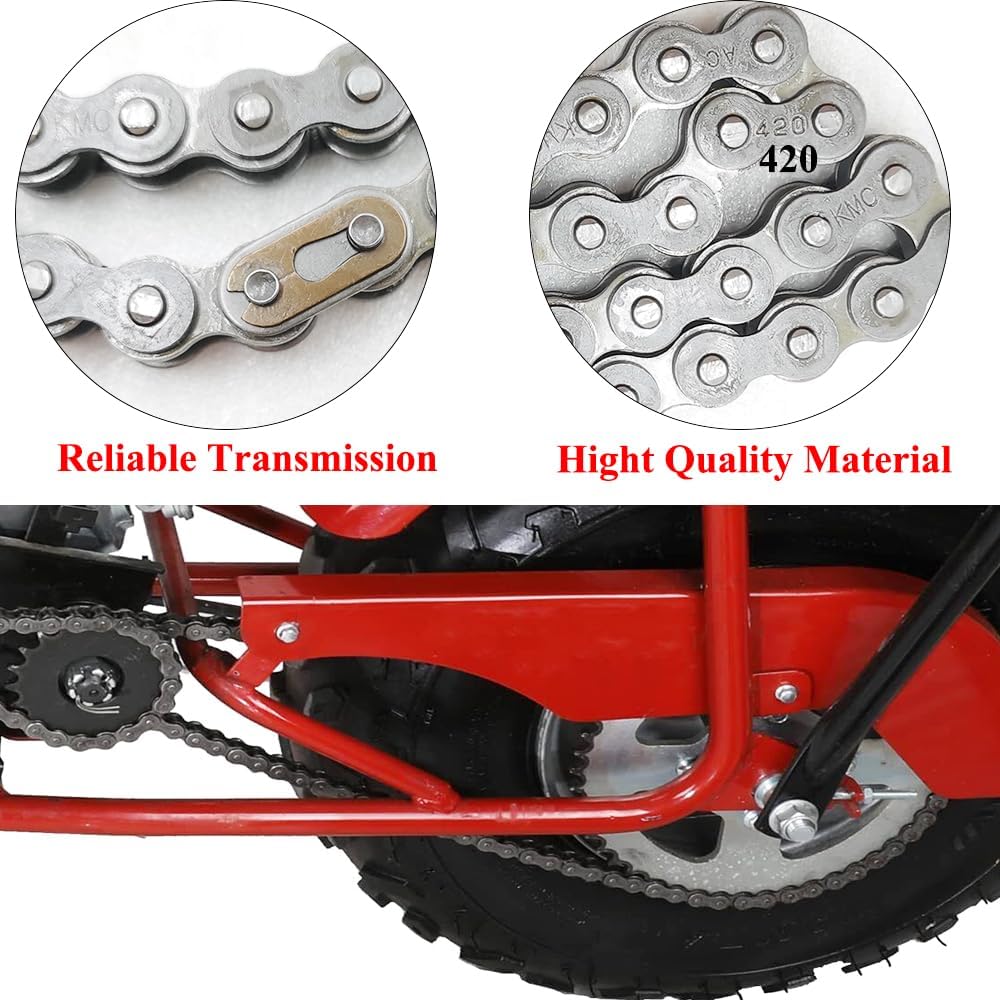 Chikia Coleman Heavy Duty 420 Chain 90 Links Rear Drive Chain for Coleman CT200U CT200U-EX BT200X MB200 Baja Mini Bike Rear Jack