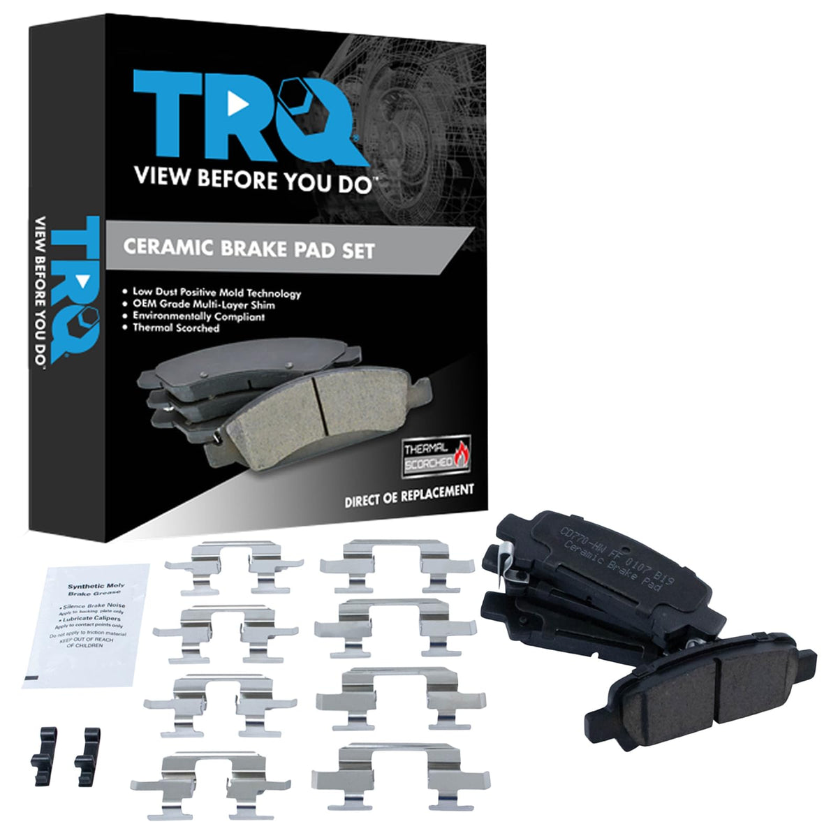 TRQ Rear Brake Pads Ceramic Compatible with 2003-2006 Subaru Baja 1998-2003 Forester 1999-2003 Impreza 2000-2009 Legacy 2000-200