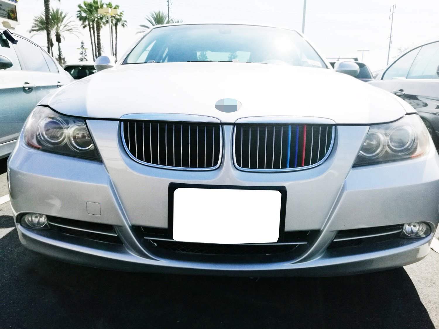 Ijdmtoy Exact Fit ///M-Colored Grille Insert Trims Compatible With 2006-2008 Bmw E90/E91 Pre-Lci 3 Series W/12-Beam Grill Only