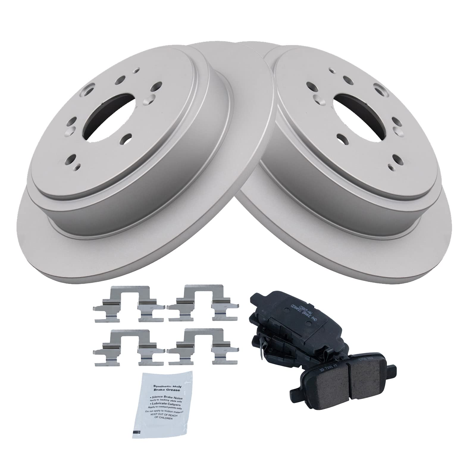 Trq Rear Brake Pad & Rotor Kit Brake Pads Brake Rotor Ceramic Premium G-Coated Compatible With 2001-2006 Acura Mdx 2003-2008 Hon