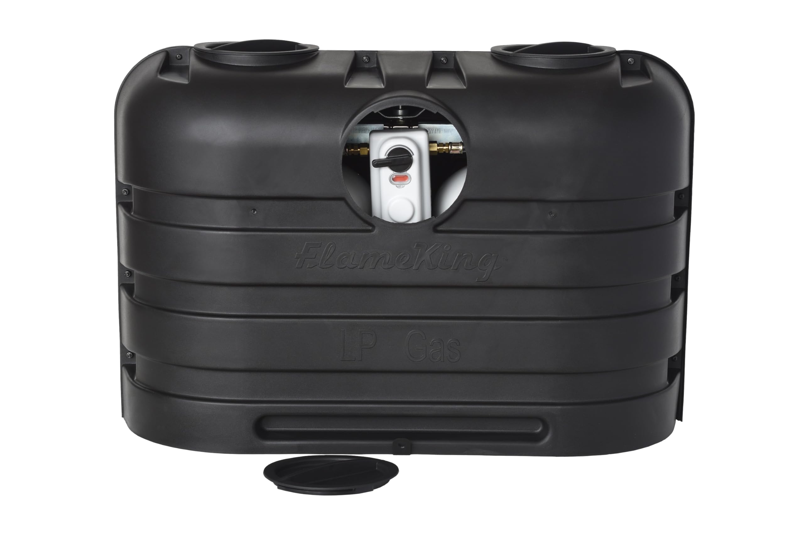 Flame King Dual 20Lb Lp Propane Tank Light Plastic Heavy Duty Cover For Rv, Travel Trailer, Camper - Black