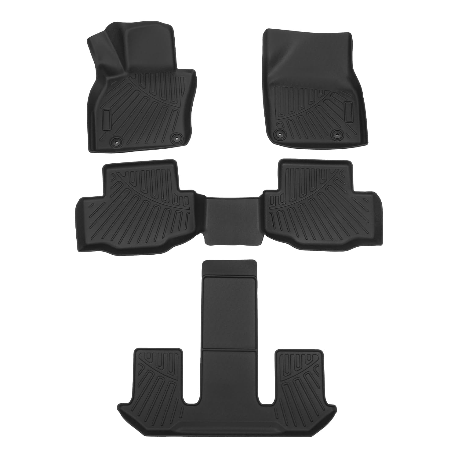 Forccord Custom Fit For Floor Mats Mazda Cx-90&Cx90 Phev 2024 2023 (6&7 Passengers Without 2Nd Row Console) 3-Row All Weather Pr
