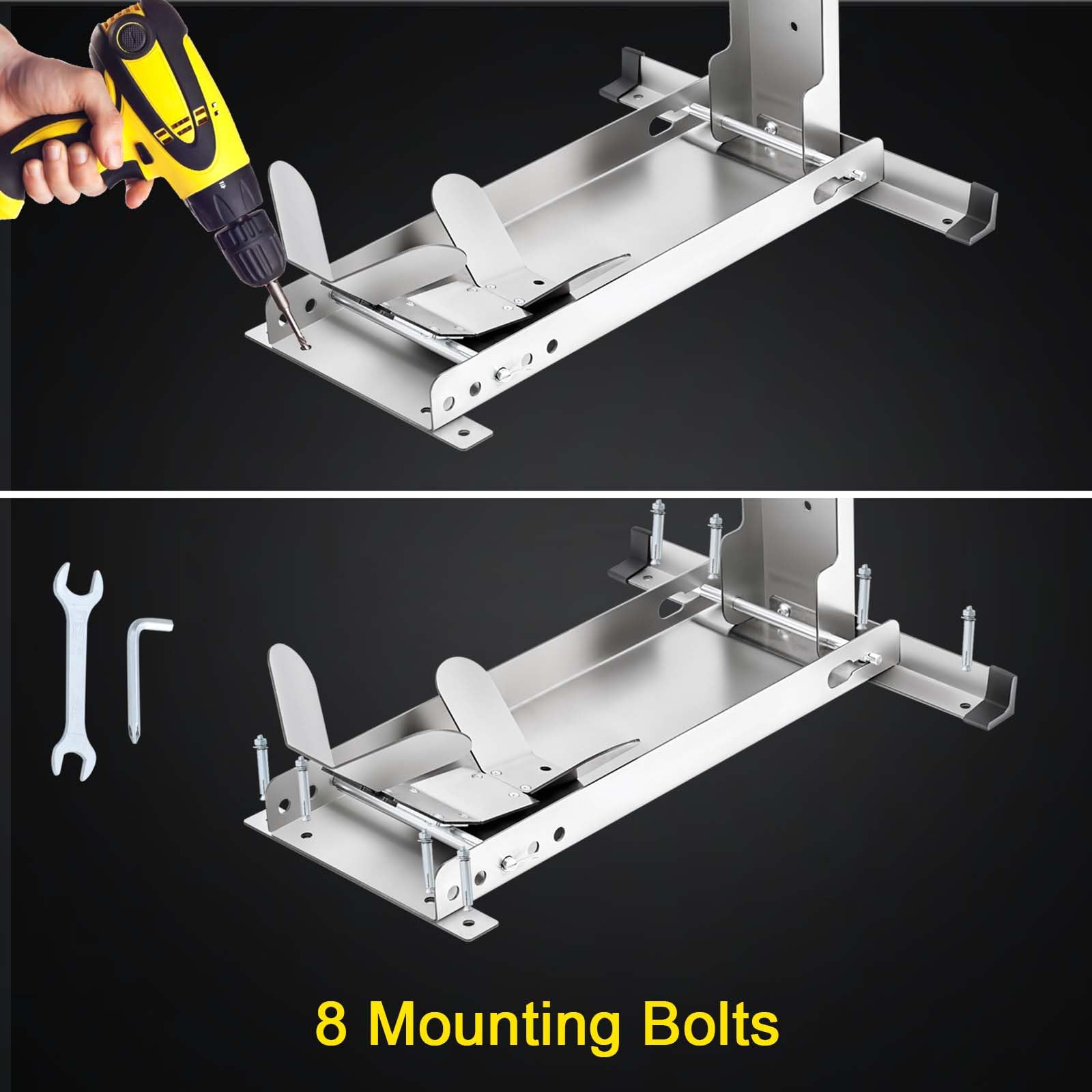 Cironbow Stainless Steel Motorcycle Wheel Chock Stand,Antirust Heavy Duty 3000Lb Load Capacity Motorcycle/Trailer Garage Wheel S