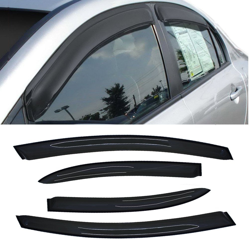 Gldifa Wind Deflector Compatible With 2012-2015 Honda Civic Sedan Sun Rain Guard Window Visor 4Pcs