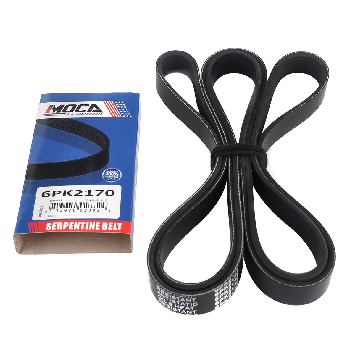 Moca Epdm 6Pk2170 Belt Compatible With 10-11 For Chevrolet Camaro 6.2L & 02-05 Explorer 4.0L & 00-08 For Ford Ranger 3.0L & 03-07 For Mazda B3000 3.0L & 09-10 Grand Vitara 3.2L & 16-17 Canyon 2.8L