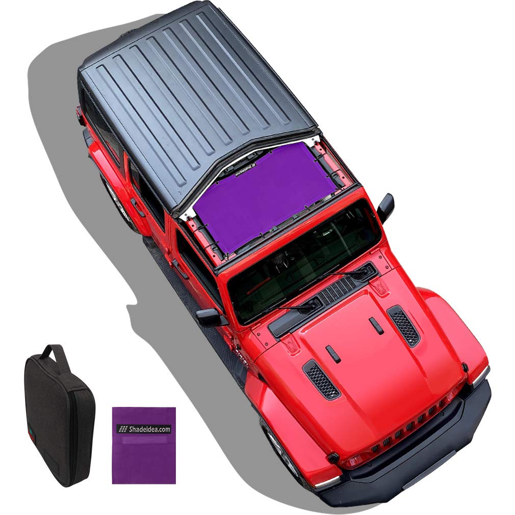 Shadeidea Sun Shade Top For Jeep Wrangler Jl Unlimited (2018-2023) 2 Door And 4 Door Front-Purple Mesh Screen Sunshade Jlu Sahar