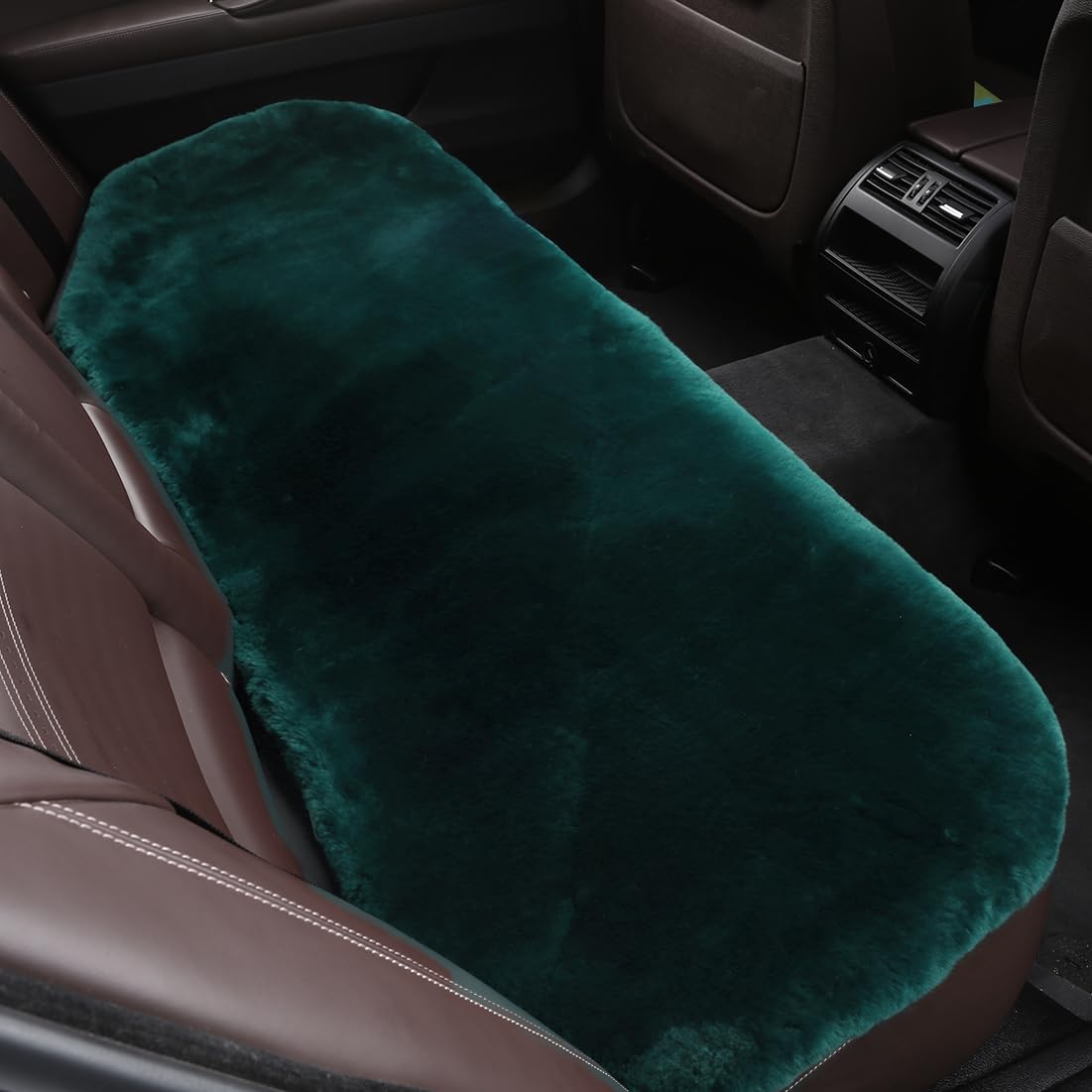 Ogland Fluffy Genuine Australia Sheepskin Car Back Seat Cover For Auto Rear Interior Accessories Seat Cushion With Soft Fuzzy Wo