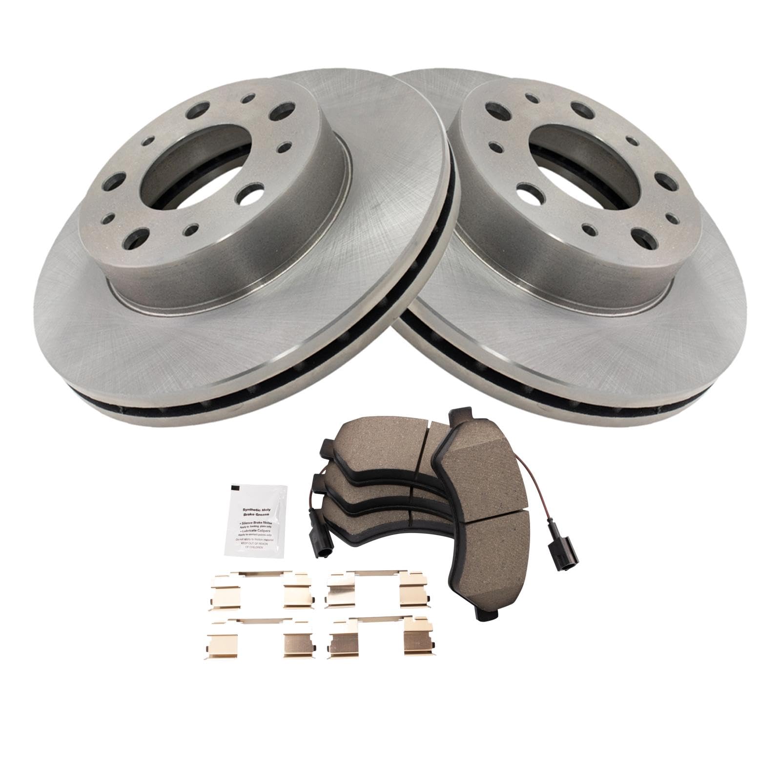 Trq Front Brake Pad & Rotor Kit Brake Pads Brake Rotor Ceramic Compatible With 2014-2021 Ram Promaster 1500 Promaster 2500 Proma