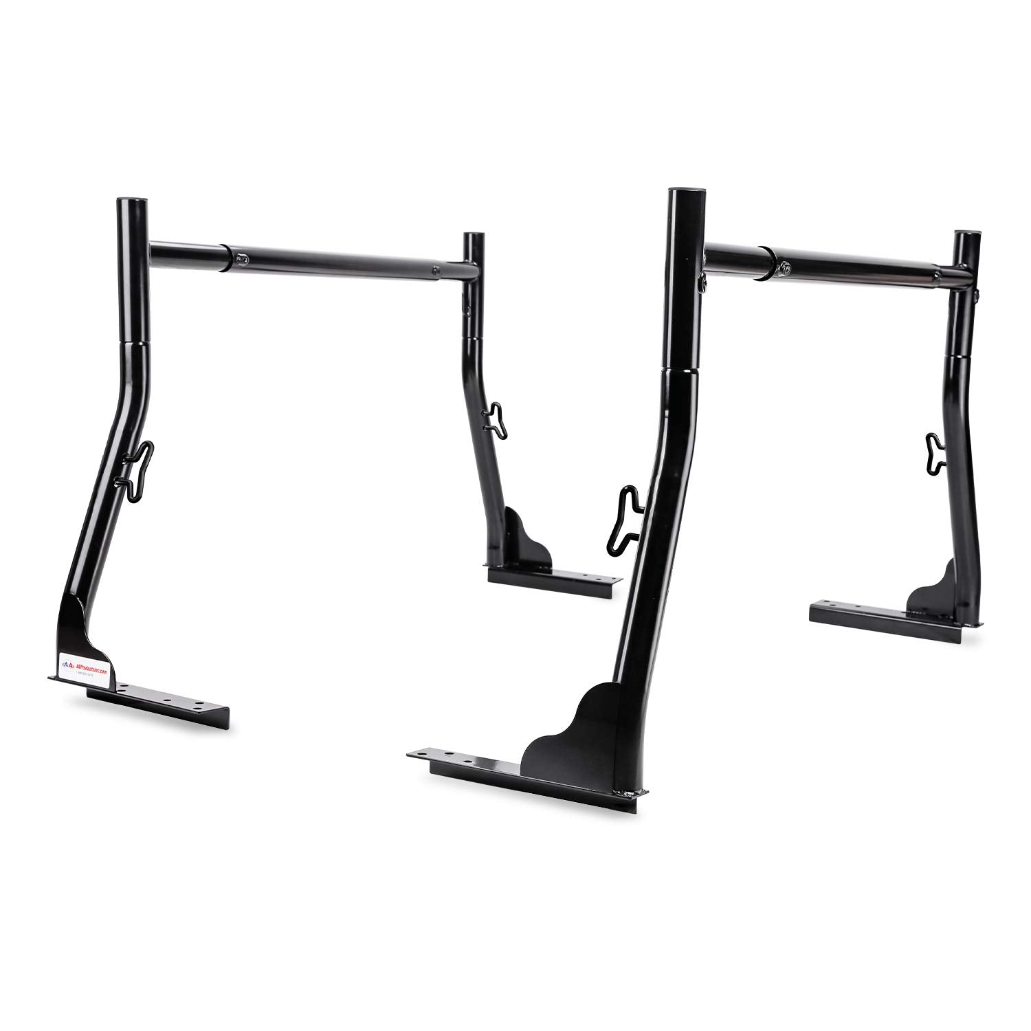 Aa-Racks Model X31 800Ibs Capacity Extendable Steel Pick-Up Truck Ladder Rack Two-Bar Set - Black