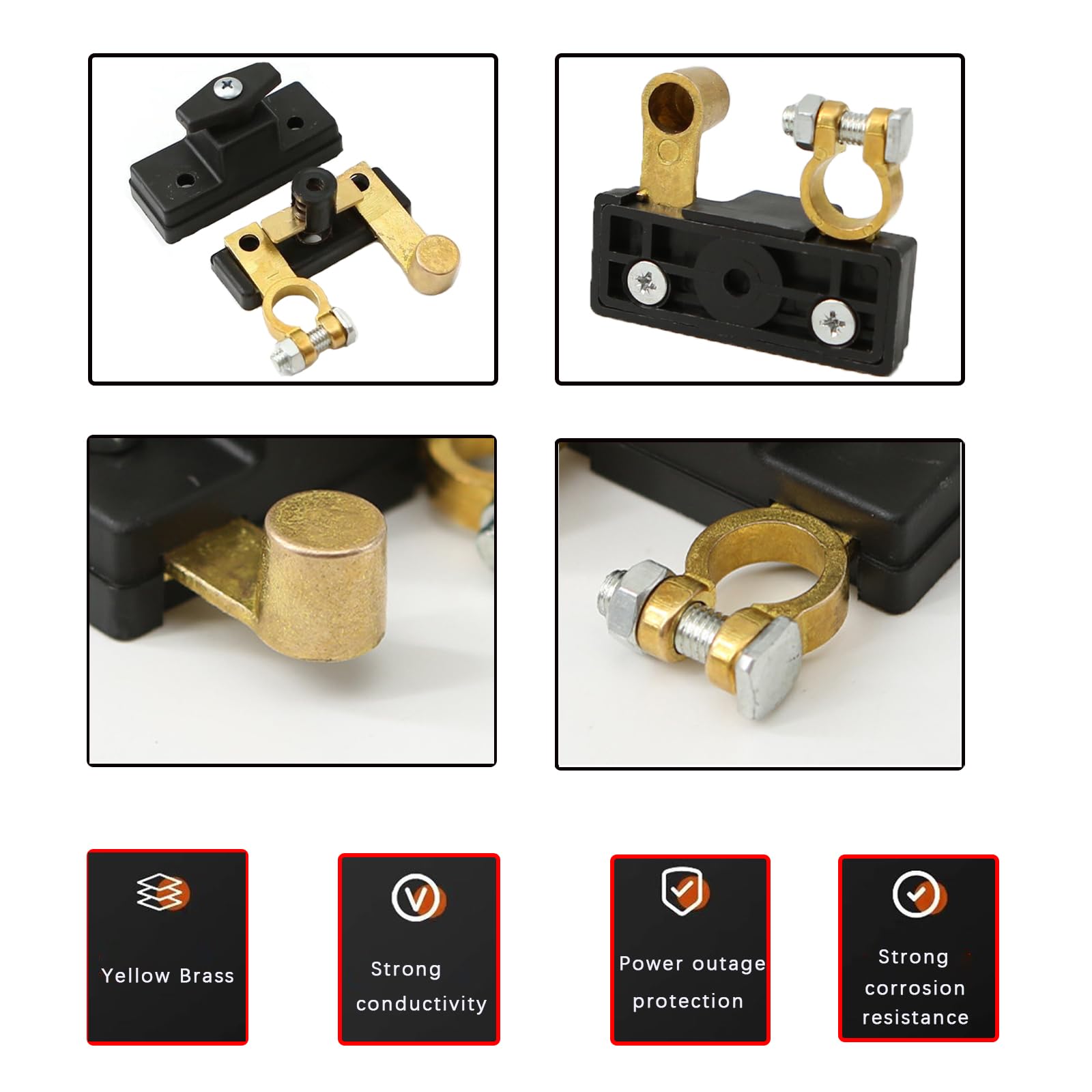 Battery Disconnect Switch,for 12V / 24V 250/1000 Amps,Lsolator Power Cutoff Switch for Car Marine Boat RV ATV (Upgrade)