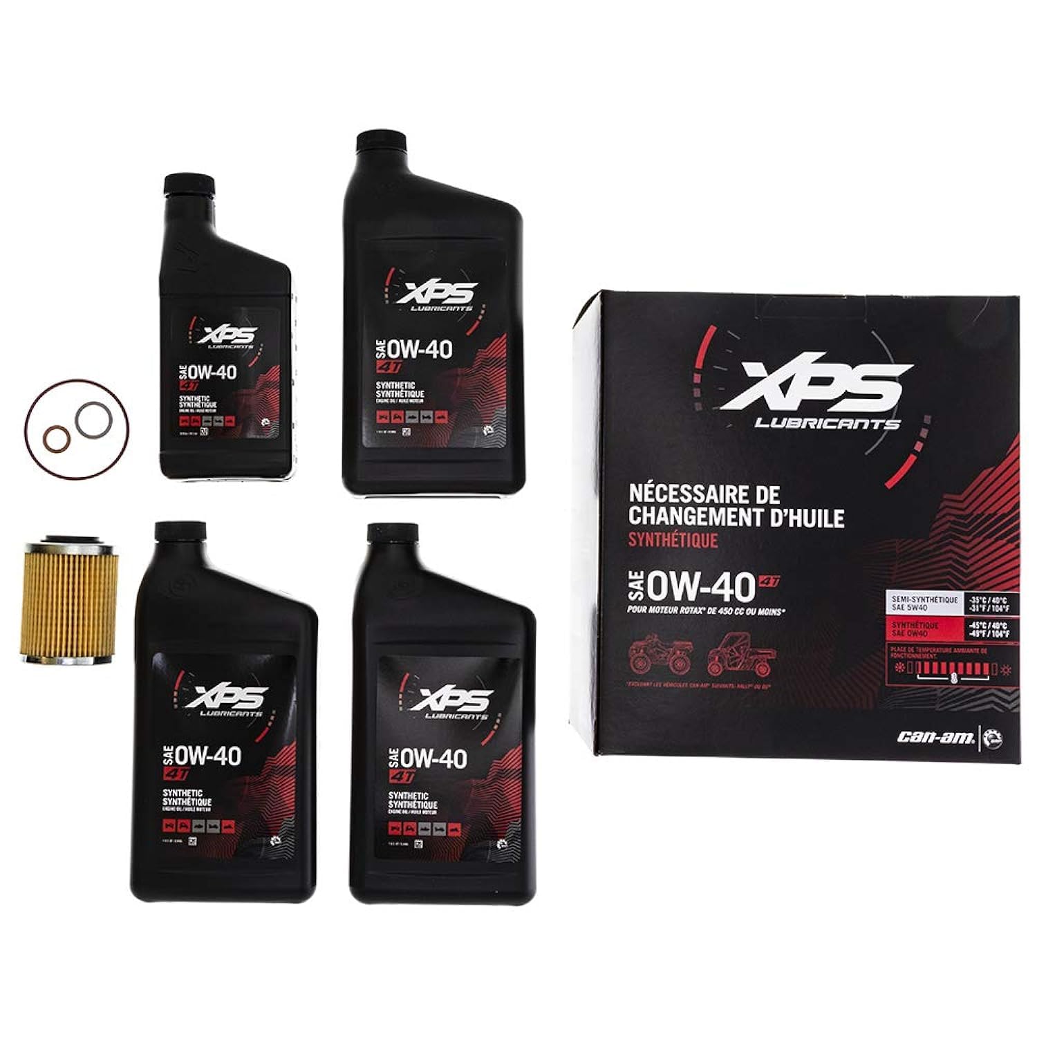 Can-Am New Oem Xps Engine Oil Change Kit 4T Ow-40 Rotax 450 Cc & Lower, 779257