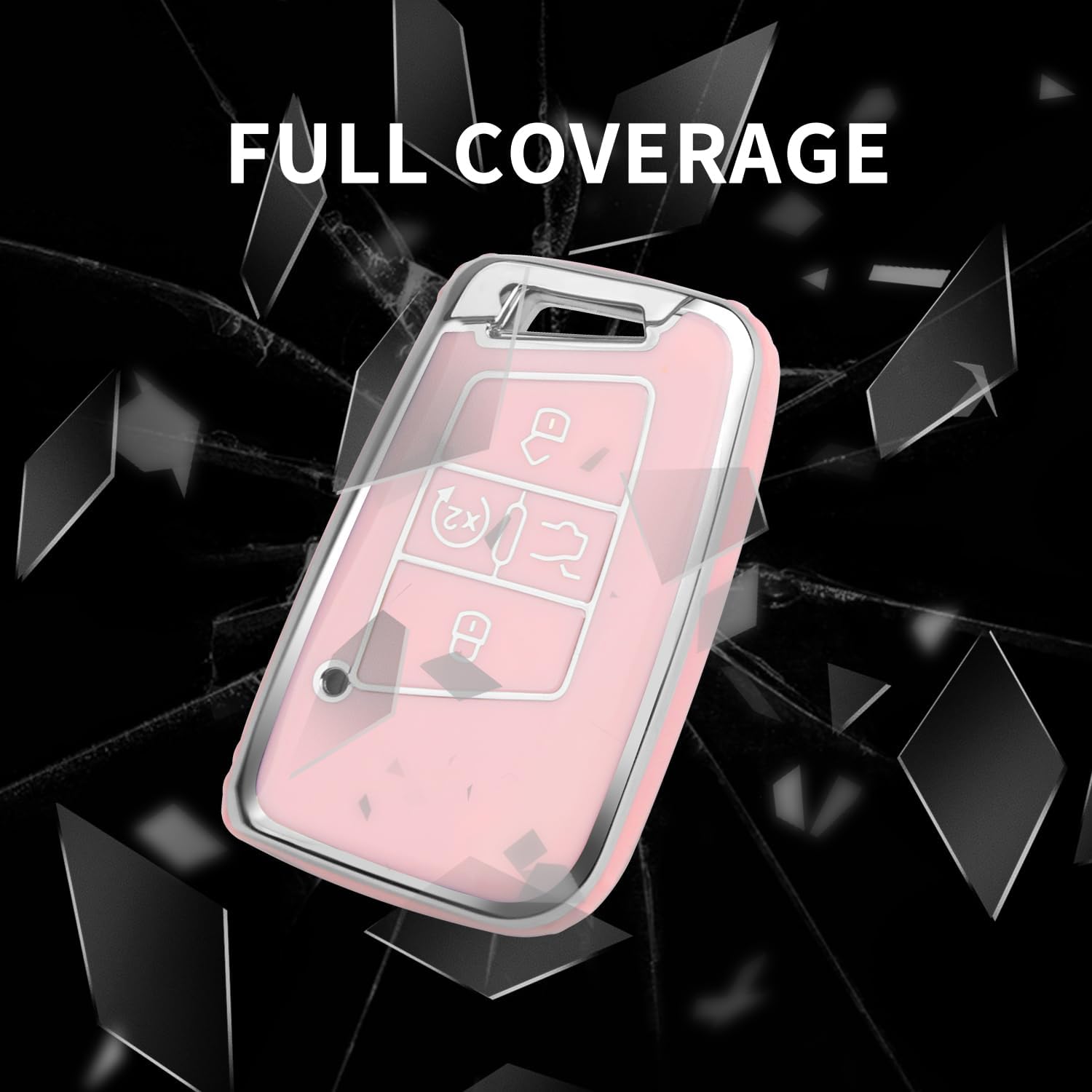 MILD EAST for Volkswagen Key Fob Cover with Keychain, Soft TPU Car Key Shell Case Holder for Atlas Golf Alltrack Atlas Jetta Pas